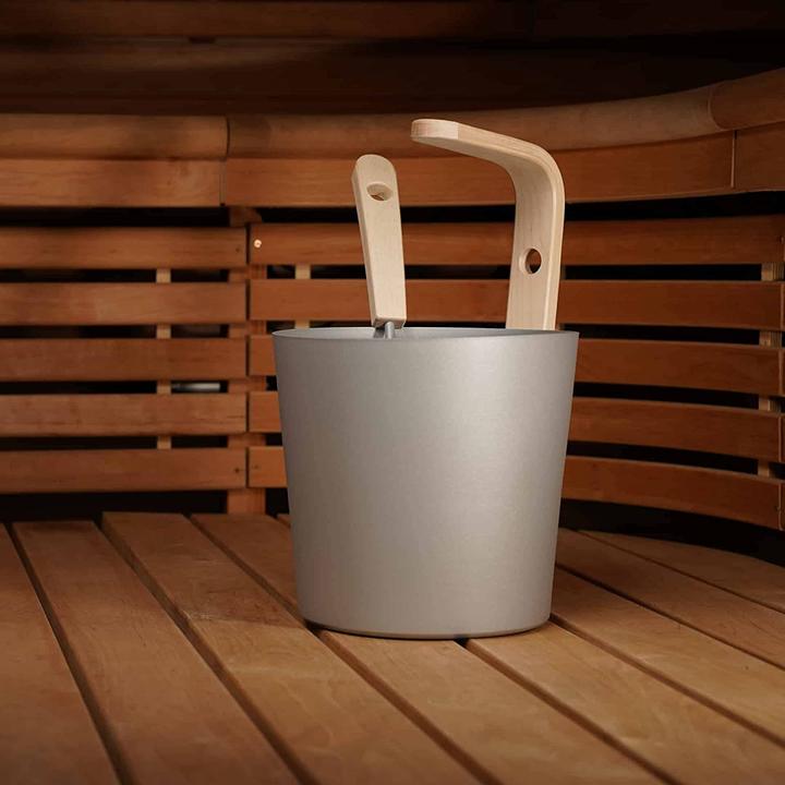 Produktbild OPA Sauna Kübel Earth 6,5L und Kelle, grau
