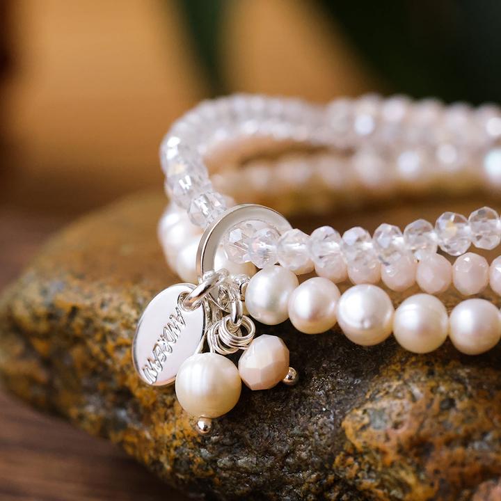 Produktbild Andreani Armband aus echten Süsswasserperlen mit Glas (8 cm, Glas)