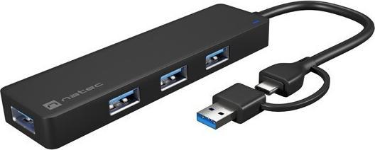 Genesis USB 3.0 HUB, Mayfly, 4-Port, Black (USB-C, 4 Ports)