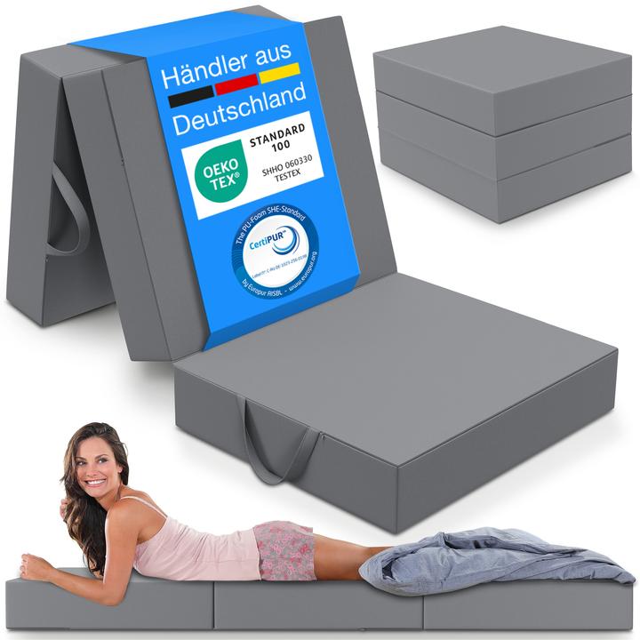 Actual product image Bestschlaf Klappmatratze, 3-teilige Faltmatratze, Reisebett, Gästematratze (75 x 195 cm, Foam core)