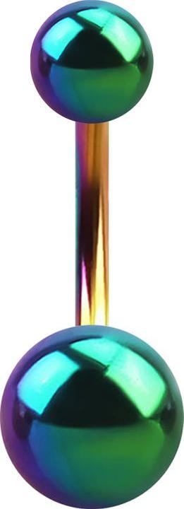 Image du produit Star Piercing Banane colorée avec deux boules (Acier chirurgical 316L)