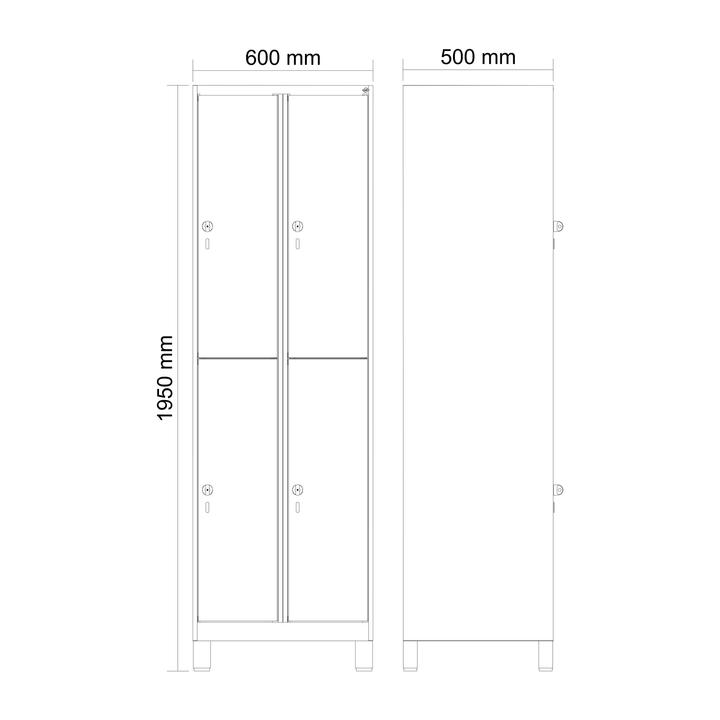 Immagine prodotto C+P Armadio doppio Classic Plus, larghezza scomparto 30 cm, con piedini