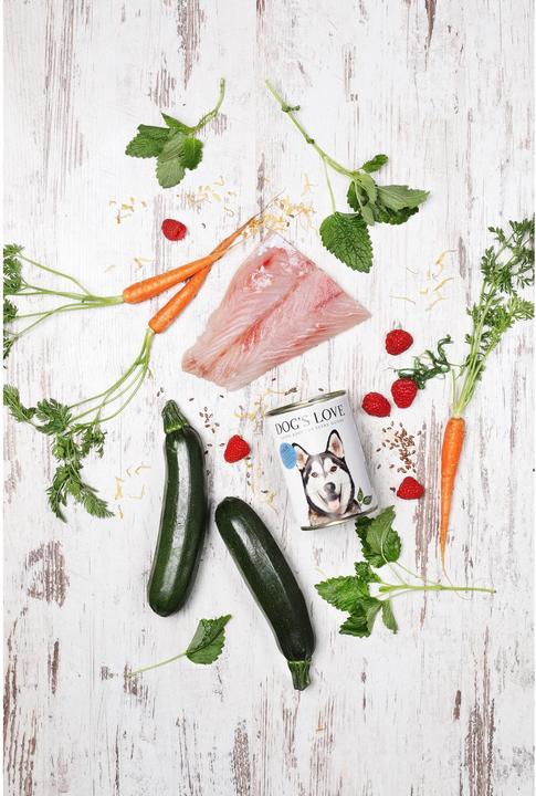 Image du produit Dog's love Adult poisson, amarante, carotte & pissenlit (Adulte, 6 pcs, 420 g)