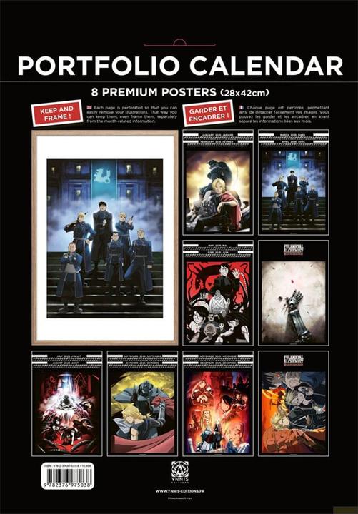 PIKA Fullmetal alchemist : portfolio calendar : 8 premium posters 2025 (French)