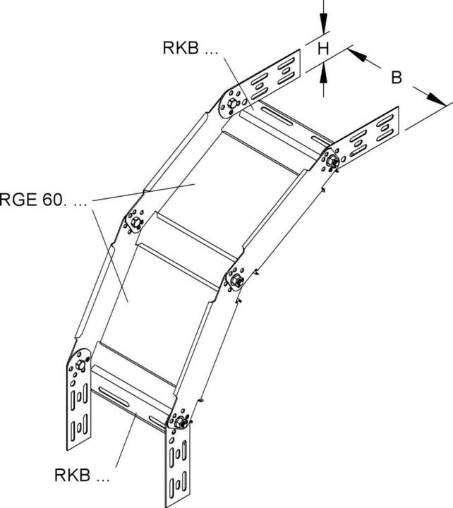 Image du produit Niedax NIE RGS 60.600 Coude ajustable vertical 60x600mm (60 cm)