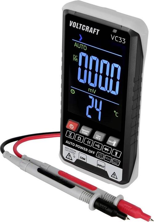 Immagine prodotto Voltcraft VC33 Multimetro portatile calibrato (ISO) digitale Display (conteggi): 5999 (CAT III 600V)