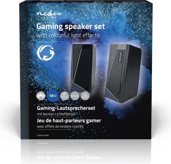 Actual product image Nedis Gaming Speaker | Speaker Channels: 2.0 | Powered via USB | 3.5 mm Plug | 18