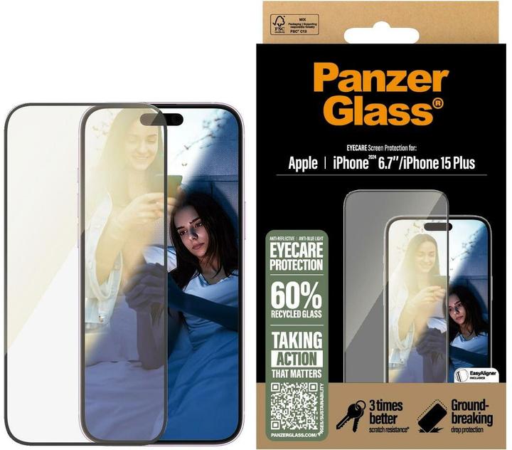 Actual product image PanzerGlass Eyecare Screen Protection (1 Piece, Apple iPhone 15 Plus, Apple iPhone 16 Plus)