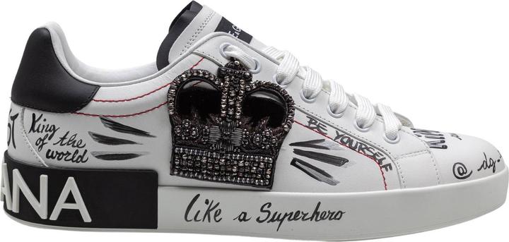 Produktbild Dolce & Gabbana portofino leather sneakers with embroidery and patches (41)