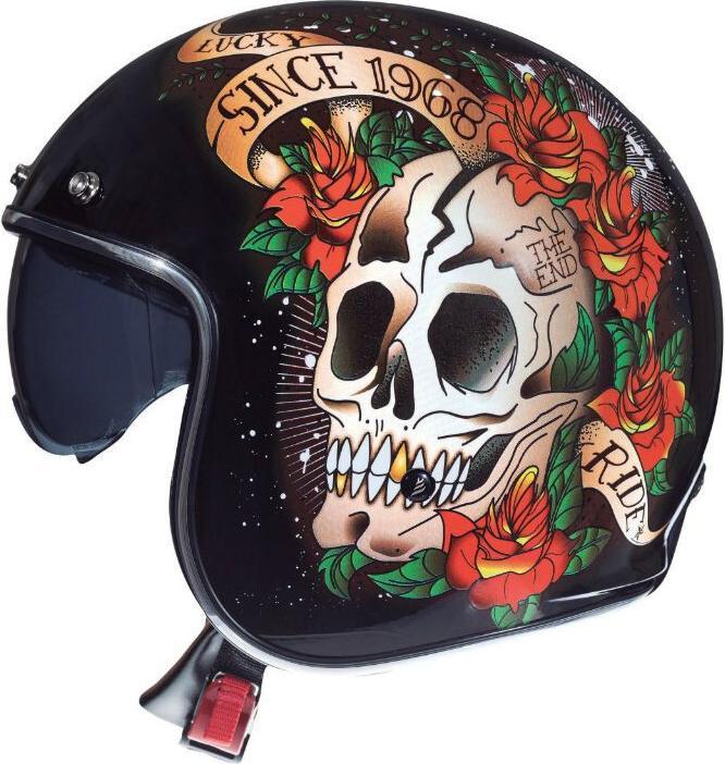 Actual product image MT Helmets Le Mans 2 SV Skull & Roses A1 (57 - 58 cm, M)