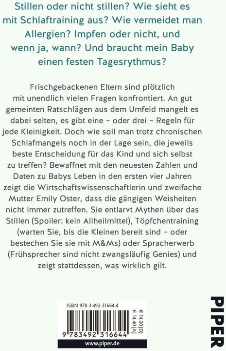 Produktbild Das einzig wahre Baby-Handbuch (Deutsch, Emily Oster, 2020)