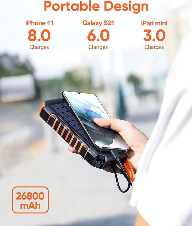 Produktbild Hiluckey Solar Powerbank (26800 mAh)