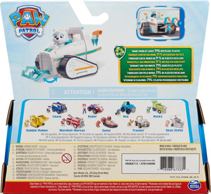 Immagine prodotto Spin Master PAW Patrol, lo spazzaneve di Everest, auto giocattolo con figura d'azione da collezione, giocattolo