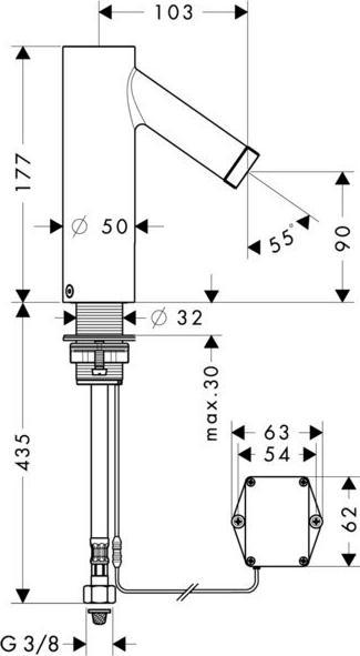 Image du produit hansgrohe mitigeur électronique de lavabo avec régulation de température Fonctionnement sur batte
