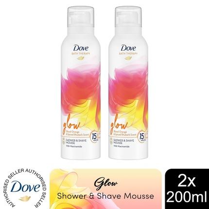 Dove Bath Therapy Glow Shower & Shave Mousse with Orange & Rhubarb Scent 200ml (200 ml)