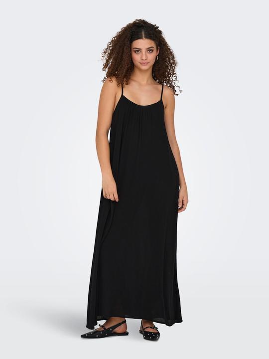 Actual product image Only Normal geschnitten Kleiner Stehkragen mit Knopfleiste Verstellbare Träger Langes Kleid Kleid (M)
