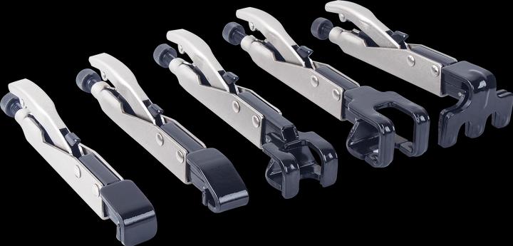 Actual product image SW-Stahl 41561L Grip pliers set 5-piece I with quick-release I Locking pliers for welding and gluing