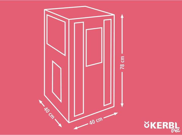 Actual product image Kerbl Scratching bin Galina, 40x40x78cm, white (78 cm, White, Brown)