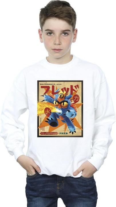 Actual product image Disney Boys Big Hero 6 Baymax Fred Newspaper Sweatshirt (128)