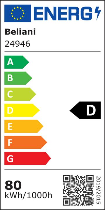 Energie-Label Beliani Schreibtischlampe LED Metall weiss klemmbar VOLANS (11200 lm)
