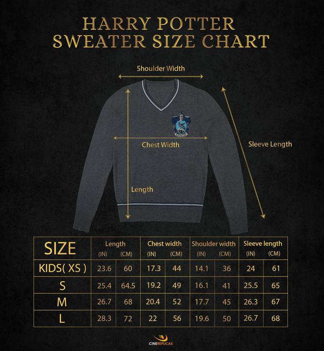 Actual product image Cinereplicas Harry Potter - Ravenclaw - Grey Knitted Sweater - Small (S)