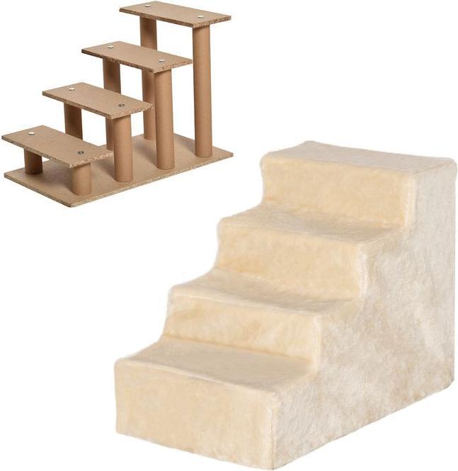 Actual product image Swisshandel24 Pet staircase 4-step dog ramp with removable cover Cat staircase Dog staircase Pet staircase Spanpl (Dog, Cat)