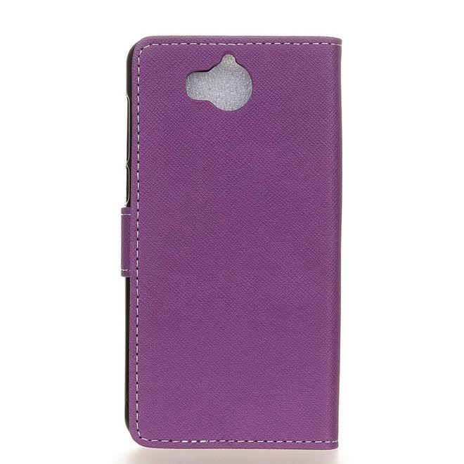 Actual product image MU Classic Leather cover with cross pattern (Huawei Y6 (2017), Huawei Y5 (2017))