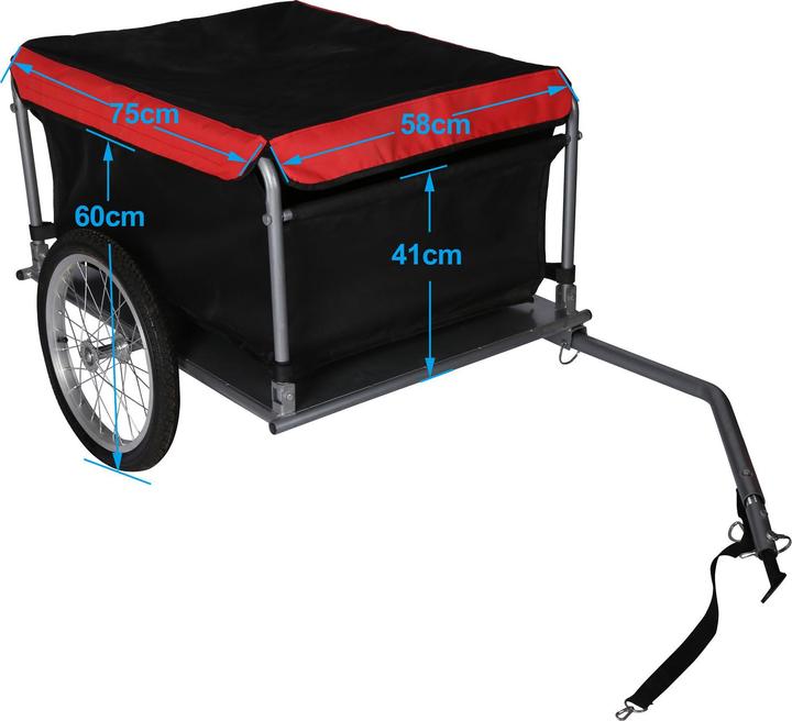 Image du produit Wiltec Remorque de transport de vélos 135x60x58cm 65kg Remorque de transport de vélos