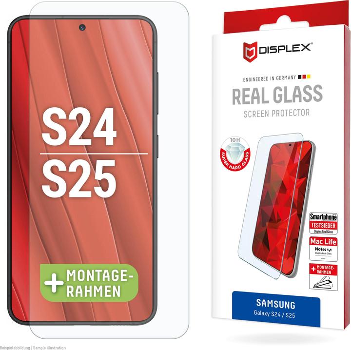 Immagine prodotto Displex Real Glass, 2D Panzerglas (1 Pezzo/i, Samsung Galaxy S24, Samsung Galaxy S25)