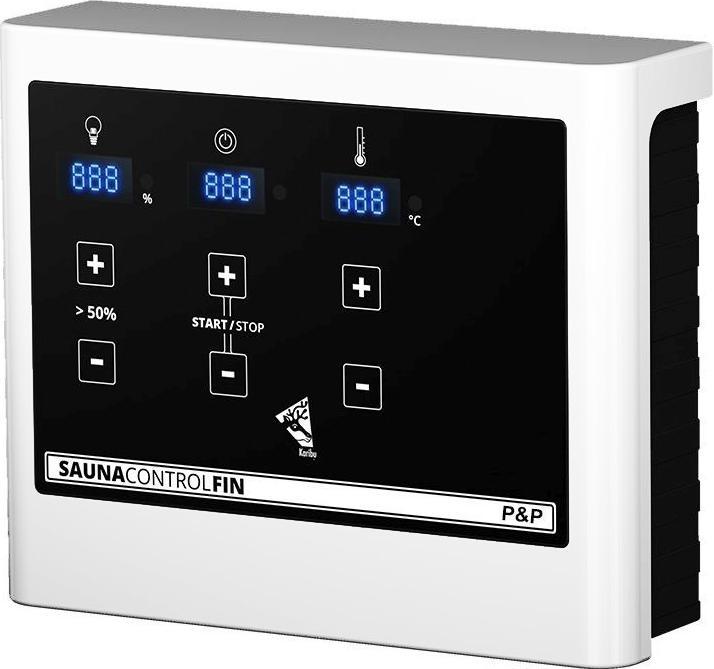 Image du produit Karibu Sauna Caspin accès d'angle, couronne (Contrôle externe Plug & Play 3,6 KW)