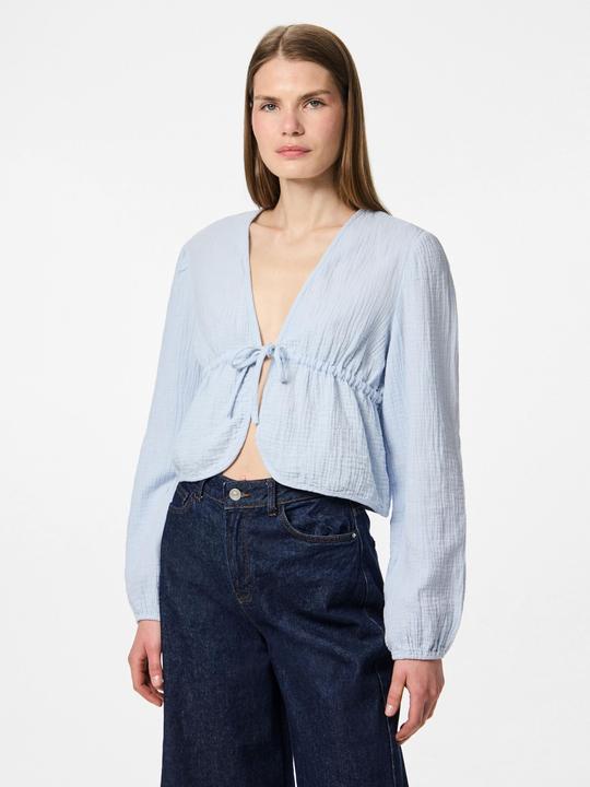 Actual product image Pieces PCSASTINA Musselin Oberteil mit langen Ärmeln (XS)