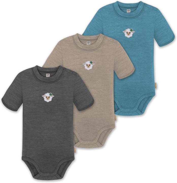 Normani 3er Set Baby Merino Kurzarmbody „Tihoi" - 9319
