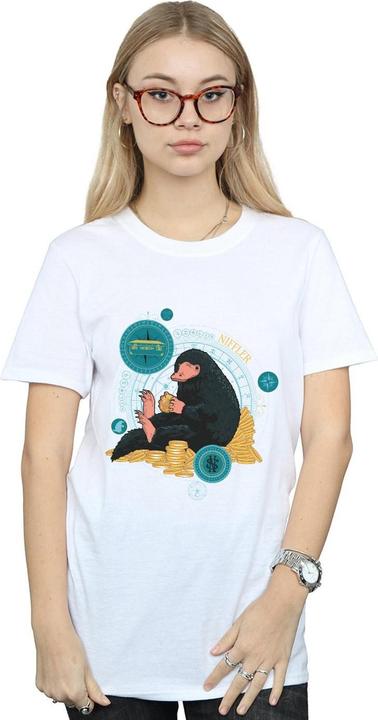 Actual product image Fantastic Beasts Womens/Ladies Sitting Niffler Cotton Boyfriend T-Shirt (M)