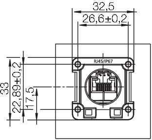 Image du produit Weidmüller IE-XM-RJ45/RJ45-IP67 Bride d'encastrement Coupleur IP67 (Raccord réseau)