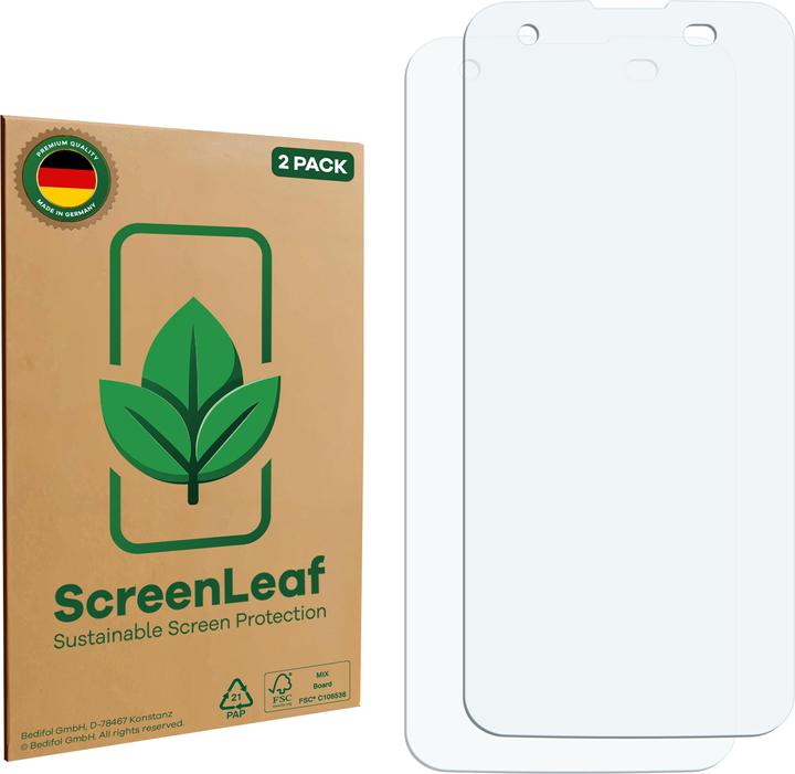 Productafbeelding ScreenLeaf Schutzfolie nachhaltiger Displayschutz Display Schutz Folie Klar Transparent (2 Stuk, HTC 10)