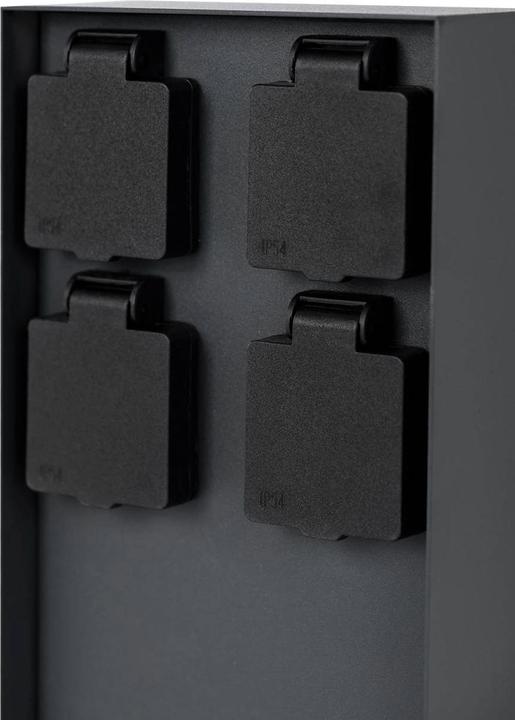 Actual product image Grafner Socket column black with 4 outdoor sockets stainless steel garden socket energy column