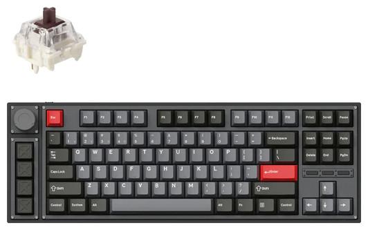 Produktbild Keychron Lemokey L3 ANSI Unique TKL layout 91 Key Carbon Black Full Assembled Knob Brown Switch RGB (Kabellos)