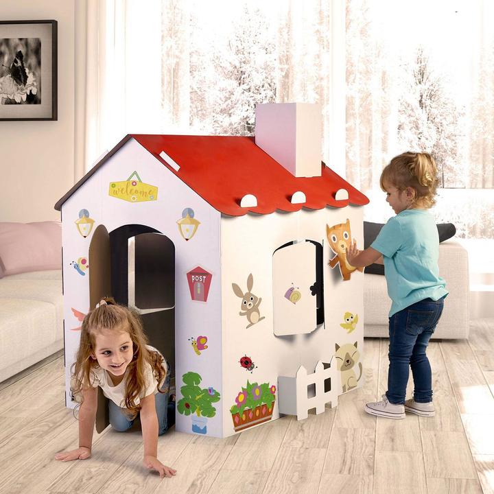 Actual product image Feber Large cardboard colouring house + stickers