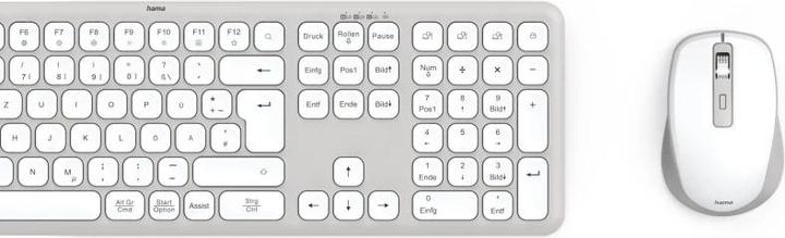 Image du produit Hama WK-550 Ensemble clavier et souris sans fil blanc (DE, Sans fil)