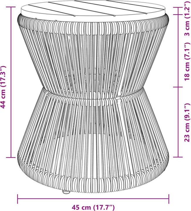 Produktbild VidaXL Couchtisch mit Drahtgestell Ø 45 x 44 cm