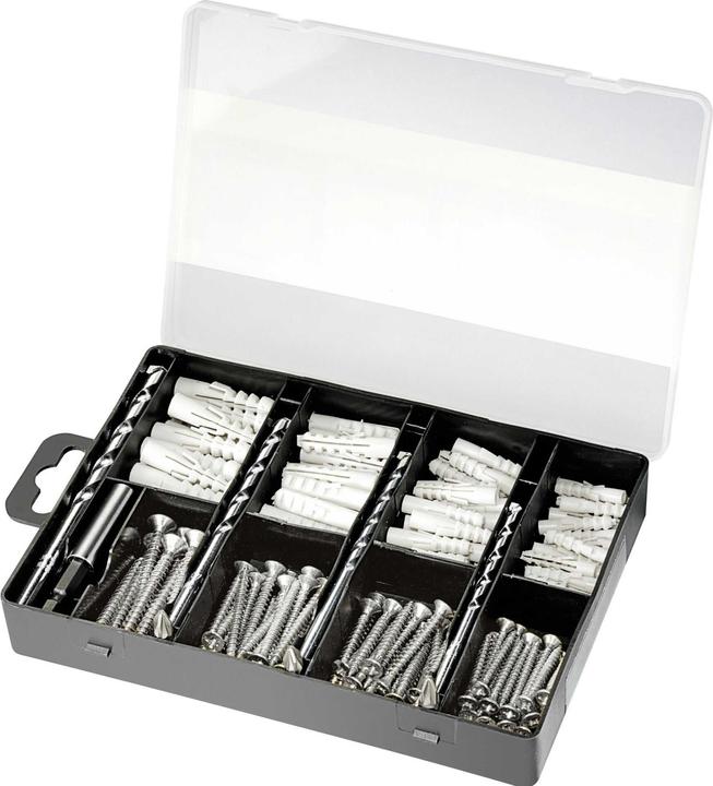 Produktbild Bosch Zubehör Befestigungs-Set 173-teilig, Bohrer, Dübel, Schrauben, Bits in Sortierbox (173 Schrauben pro Stück)