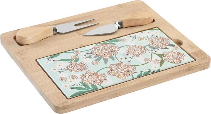 Produktbild DKD Home Decor Tablett für Snacks 24,5 x 20 x 1,2 cm Beige grün Steingut
