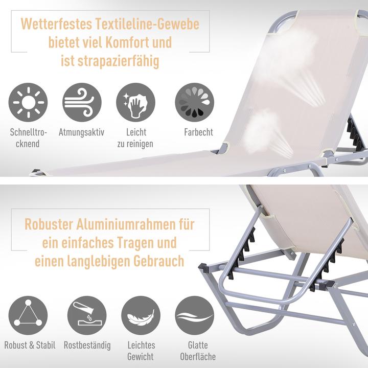 Actual product image Outsunny Sun lounger with adjustable backrest (188 cm)