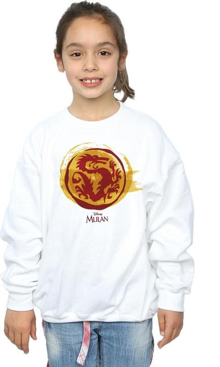 Actual product image Disney Girls Mulan Courage Dragon Symbol Sweatshirt (140, 146)