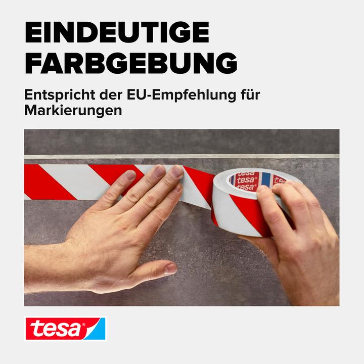 Produktbild tesa PREMIUM Signal Markierungsband, selbstklebendes PVC Warnband zur permanenten Markierung (50 mm)