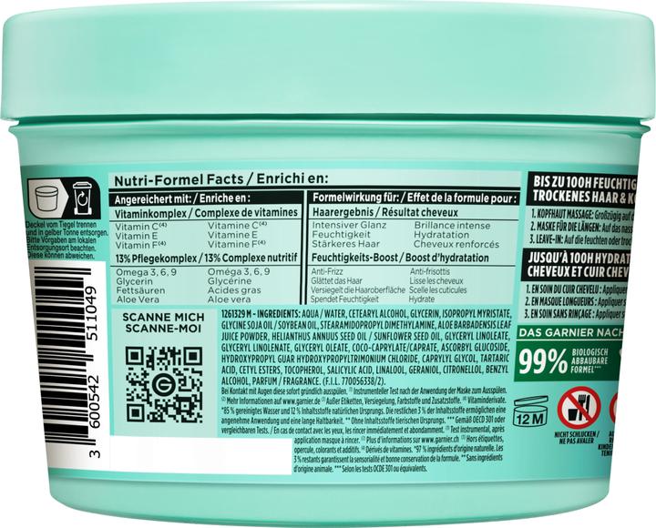 Valeurs nutritives et ingrédients Garnier Fructis Hairfood (400 ml)