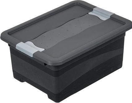 Image du produit keeeper Boîte de rangement "eckhart", 12 litres, graphite/gris avec couvercle, couvercle avec fermeture (12 l)
