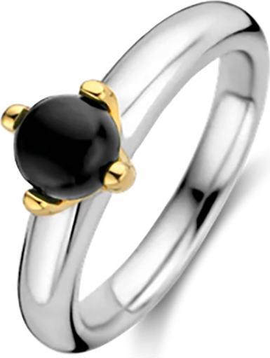 Produktbild Ti Sento Milano Ring mit Onyx bicolor vergoldet 12126BO (56, 925 Silber)