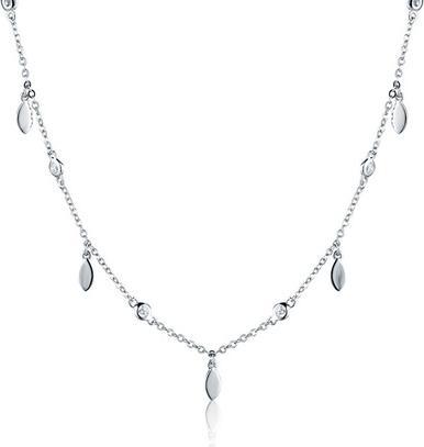 JVD - Stylish silver necklace with pendants and zircons SVLN0528XK4BI45