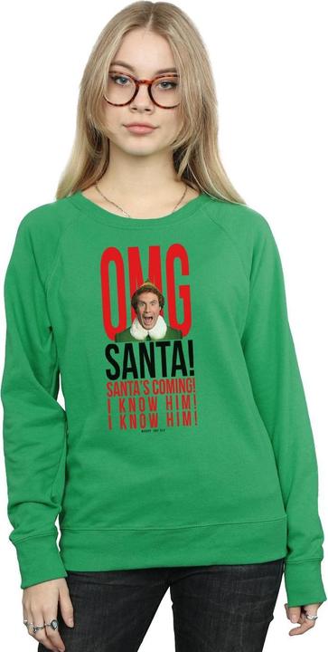 Actual product image Elf Womens/Ladies OMG Santa I Know Him Sweatshirt (M)